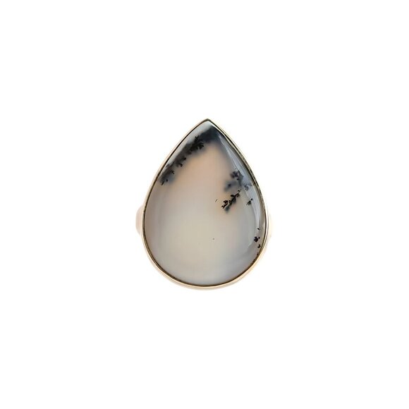 Dendritic Opal Pear Cut Ring in 925 Sterling Silver - Picture 2 of 6